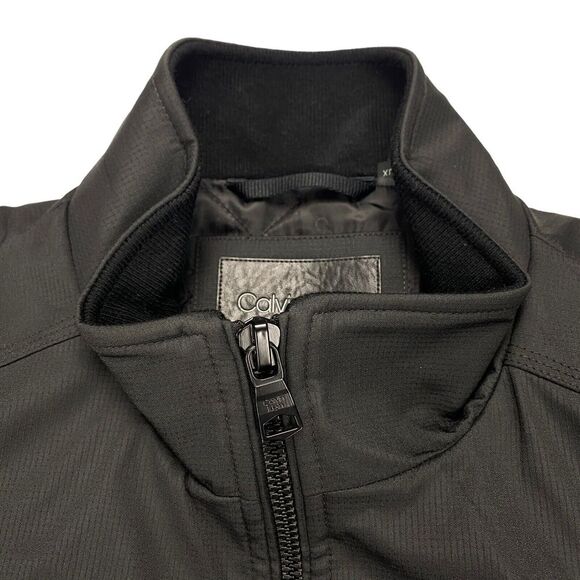 Calvin Klein Jacket Mens Size XL Black 100% Polyester Long Sleeve Full Zipper - Picture 16 of 16